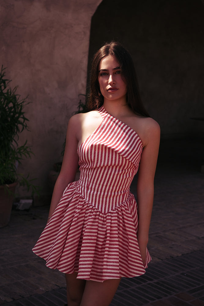 Raya (Red & White) - Dress