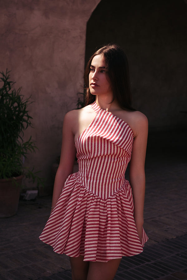Raya (Red & White) - Dress